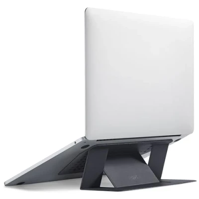 Afbeelding van MOFT Onzichtbare smalle laptopstandaard voor bureau, draagbare en opvouwbare met instelbare perfecte kijkhoeken, compatibel laptops tot 16&quot; (Zwart)