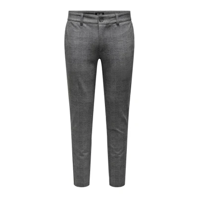 Afbeelding van Only &amp; Sons Onsmark SLIM Check Pants Broek, Heren, Maat: 29x32, Limestone