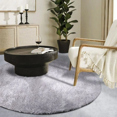 Afbeelding van Vloerkleed Olaf Rond Lichtgrijs Ø 200 Cm Hoogpolig Home Collectie Dekbed Discounter.nl