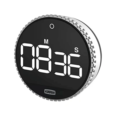 Afbeelding van Xavax digitale timer met magneet voor oven, sport of desktop, eierwekker magnetisch batterij een smart keuken, keukentimer als korte wekker keukenwekker alarm en geluid