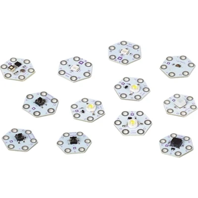 Afbeelding van Whadda micro:bit uitbreidingsmodule, set, 12 stuks, zeshoekig design, compatibel met Arduino®, perfect voor creatieve DIY projecten