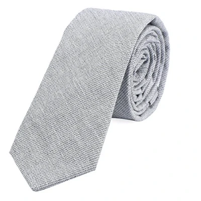 Afbeelding van DonDon heren stropdas 6 cm denimlook katoen lichtgrijs zwart