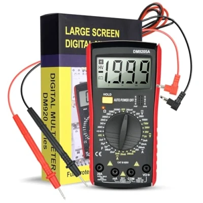 Afbeelding van Vothen digitale multimeter met 2000 counts, True RMS multimeter, auto rananging voor het meten van spanning, stroom, weerstand, instrument Electrician Maintenance Detection Tool