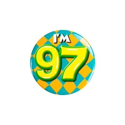 Afbeelding van Paper Dreams Button I&#039;m 97 Staal 5,5 Cm Geel/blauw/groen