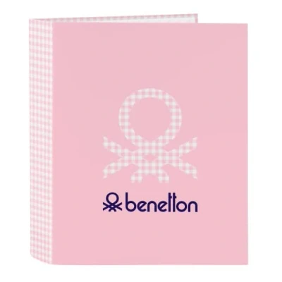 Afbeelding van Ringmap Benetton Vichy Roze A4 (27 x 33 6 cm)