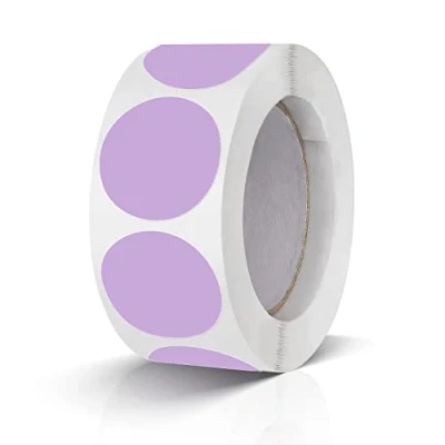 Afbeelding van 500 Stuks Ronde Stickers 25mm Kleurcodering Labels Rol Kleine Zelfklevende Stippen Pastel Paars