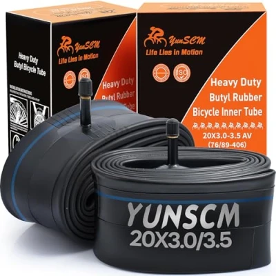 Afbeelding van YunSCM 2 Pcs 20 &quot;Fiets Binnenbanden 20x3.0/3.5 AV32mm Schrader Valve Compatibel 20x3.1 20x3.2 20x3.30 20x3.4 20x3.5 Elektrische Fiets/Fiets Band Buizen
