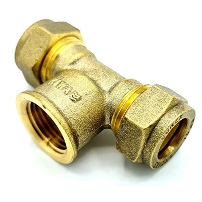 Afbeelding van 15mm x G1/2 Vrouwelijke Tee Adapter Messing Compressie Fittings Connector