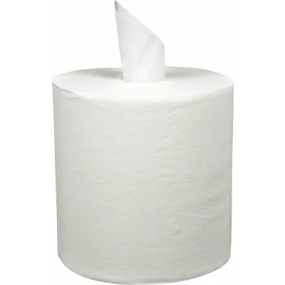 Afbeelding van Witte Handdoekrol Midi Coreless 6 st. 1 lgs. 300m Hygiëne Papier Handdoekrollen