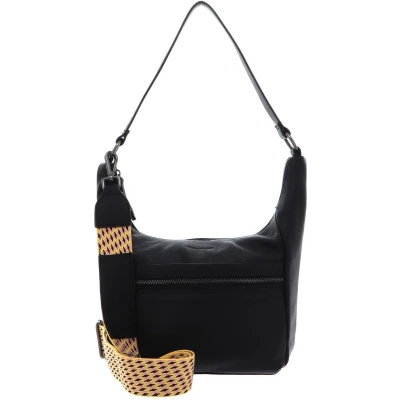 Afbeelding van FREDsBRUDER Leren Schoudertas Hendassa Midi Hobo Bag Black Zwart