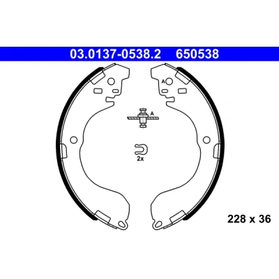 Afbeelding van Remschoenset ATE 03.0137 0538.2, voor o.a. NISSAN