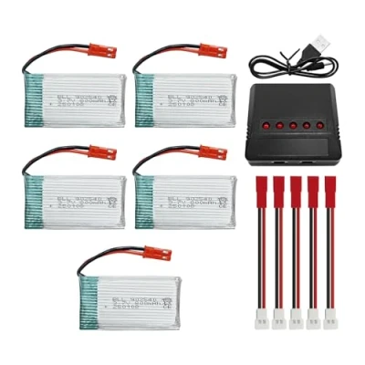 Afbeelding van 4 STUKS 3.7V 800mAh Lithium Batterij met Balance oplader voor MJX X400 X400W X800 X300C Sky Viper S670 V950HD V950str s1750 V2450 HS110 HS200 HS200W HS110W Drone RC Helicopter
