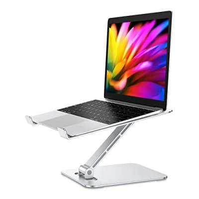 Afbeelding van Babacom laptopstandaard, verstelbare antislip, geventileerd aluminium, ergonomisch, opvouwbaar, compatibel met MacBook Air, Pro, Dell en andere laptops, tablets, 10 inch 16
