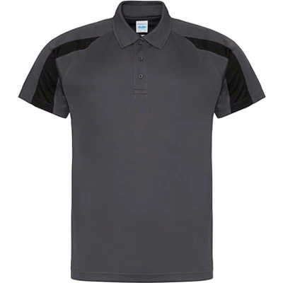 Afbeelding van Just Cool Contrast Polo JC043 Charcoal (Solid)/Jet Black