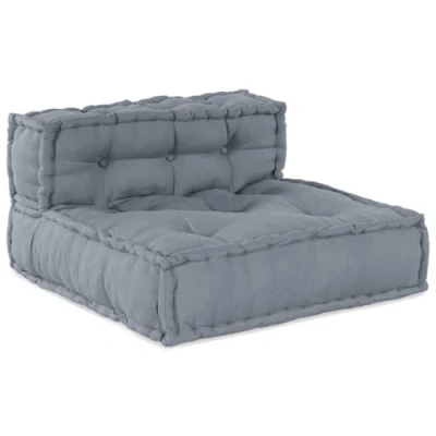 Afbeelding van vidaXL Pouffe Grijs Stof (100% katoen) 70 x 54 cm Modern