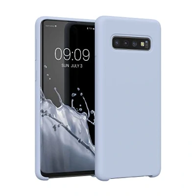 Afbeelding van kwmobile telefoonhoesje geschikt voor Samsung Galaxy S10 Hoesje met siliconen coating Smartphone case in mat lichtblauw