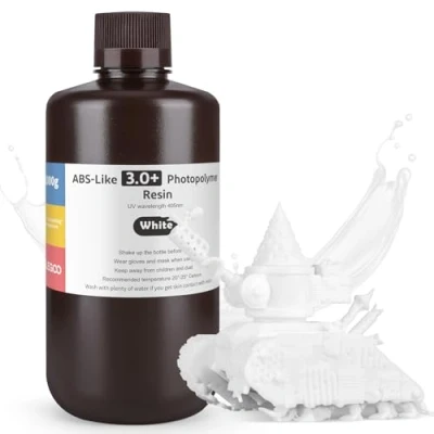 Afbeelding van ELEGOO ABS Like Resin 3.0 Plus, 405nm Rapid uv hardend fotopolymeerhars, 3D printerhars met lage viscositeit en hoge precisie, niet broos, hars voor LCD/DLP printer, wit, 1000 g