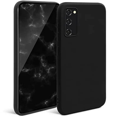 Afbeelding van Moozy Minimalist Series Siliconen Hoes voor Samsung S20, Zwart Matte Afwerking Slanke Zachte Lichtgewicht Beschermhoes Telefoonhoesje TPU Silicone Case Cover
