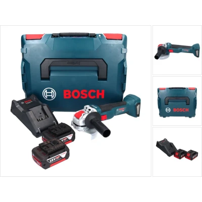Afbeelding van Bosch GWX 18V 10 Professionele accu haakse slijper 18 V 125 mm X LOCK Brushless + 2x 5.0 Ah lader L Boxx