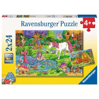 Afbeelding van Ravensburger puzzel Magisch bos Twee puzzels 24 stukjes kinderpuzzel