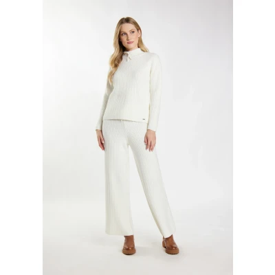 Afbeelding van DREIMASTER Vintage Dames Gebreide Trui L / Off White 69% Gerecycled Polyester 23% Polyacryl 6% Wol 2% Elastaan