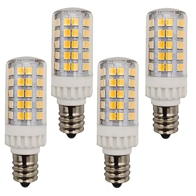 Afbeelding van QLEE Led E12 Candélabre Lamp, 5 W, 600 lm, Salt Rock Lamp Koelkast Licht Vervanging 60 Watt C7 Gloeilamp T2 Kroonluchter Halogeen Ventilator Verlichting 220V Warm Wit 4 Pack