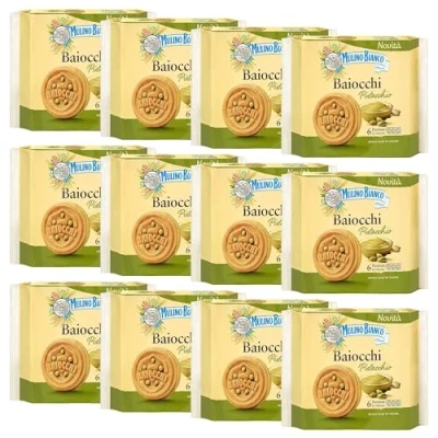Afbeelding van MULINO BIANCO Baiocchi Italiaanse Koekjes met vulling (x12, Pistacchio)