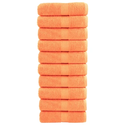 Afbeelding van vidaXL Gastendoekjes 10 st 600 g/m² 30x50 cm 100% katoen oranje