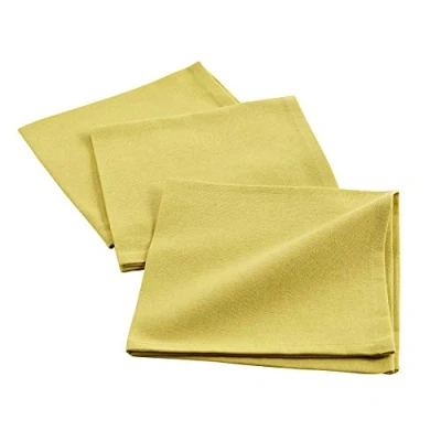 Afbeelding van Livetti 3 Stuks Servetten Set Napkins Katoen Delige 40x40cm Geel