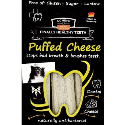 Afbeelding van QCHEFS Puffed Cheese tegen tandsteen Caloriearm tandbacteriën verminderde plaque en slechte adem verminderenhuttenkaas natuurlijk antibacterieel………