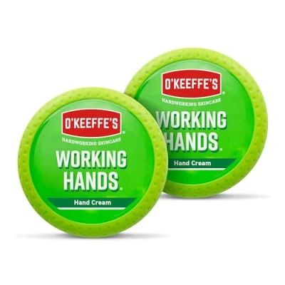 Afbeelding van O&#039;Keeffe&#039;s Working Hands, 96 g potjes, 2 stuks, handcrème voor extreem droge, gebarsten handen, verhoogt direct het vochtgehalte, vormt een beschermlaag en voorkomt vochtverlies