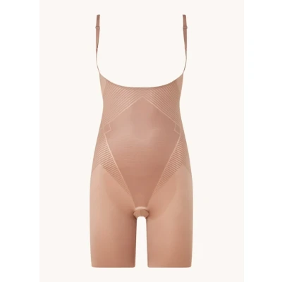Afbeelding van Spanx Thinstincts 2.0 Openbust Midthigh Bodysuit Body, Dames, Maat: 38 40, Café au lait