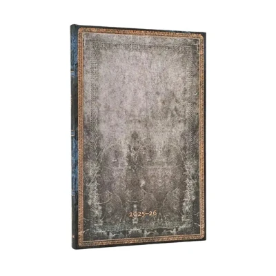 Afbeelding van 2026 Dove Grey (Old Leather Collection) Maxi 18 month Vertical Hardcover Flexi Dayplanner 2025 (Elastic Band Closure)