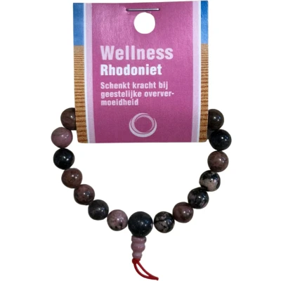Afbeelding van Ruben Robijn Rhodoniet powerbead armband + kaart