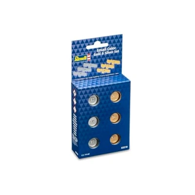 Afbeelding van Revell 32218 Verfkleuren Basisset Goud en Zilver Metallic Glanzend 6x14ml Enamel set Verf
