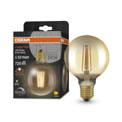 Afbeelding van OSRAM Vintage 1906 Globe, Filament Gold, Dimable, 6.5W, E27, afzonderlijk pakket