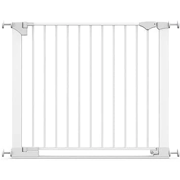 Afbeelding van Safetots SafeStep Traphekje, Wit, 89cm 96cm, Extra Laag Doorloop, 74cm Brede Deuropening, Eén Stuk Traphekje voor Trappen, Gangpaden en Deuren, Baby Peuter