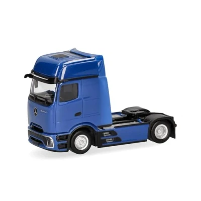 Afbeelding van Herpa vrachtwagenmodel Mercedes Benz Actros L ProCabin Gigaspace trekker, blauw, miniatuur schaal 1:87, verzamelobject, Made in Germany, kunststof
