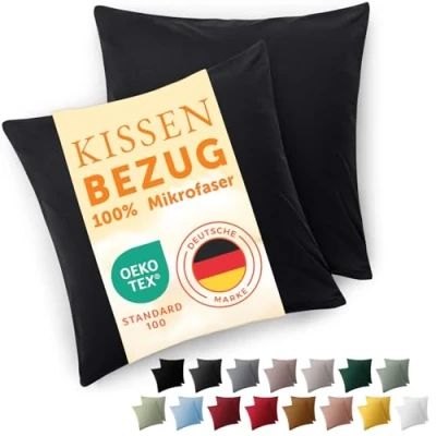 Afbeelding van Blumtal Kussensloop Microvezel Kussenhoes 65 x cm Zwart Set van 2