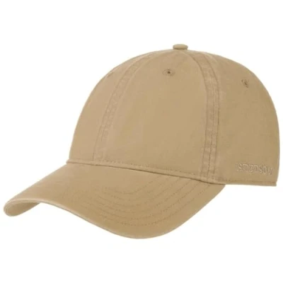 Afbeelding van Stetson Ducor Sun Guard Fullcap Dames/Heren katoenen cap fitted UV bescherming met klep achterkant gesloten voor Lente/Zomer S (54 55 cm) donkerbeige