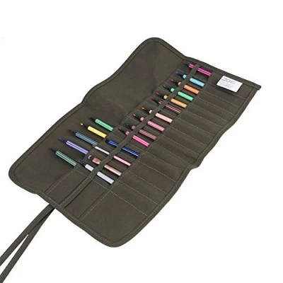 Afbeelding van Hilitand Olie Borstel Case Grotere 30 Gaten Roll Up Canvas Verf Tas Kunstenaar Tekenen Pen Aquarel Olieverf Houder