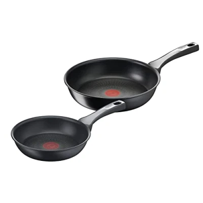 Afbeelding van Tefal G2599002 Unlimited ON koekenpannenset 20/26 cm Sterkste coating ooit, krasbestendig, gemakkelijk schoon, 100% veilig, Diepe vormen, ecodesign verpakking, Ook voor inductie