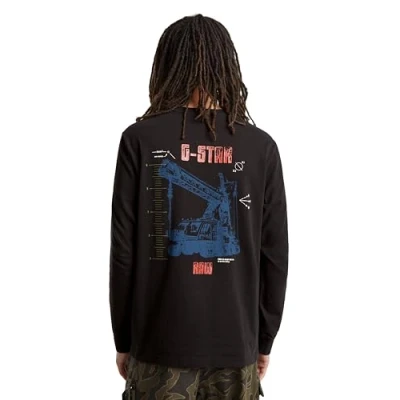 Afbeelding van G star Big Crane T shirt Met Lange Mouwen Zwart M Man