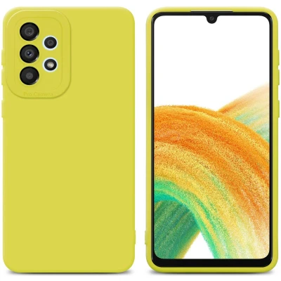Afbeelding van Cadorabo Hoesje geschikt voor Samsung Galaxy A52 (4G / 5G) A52s in FLUID GEEL Beschermhoes TPU silicone Cover Case