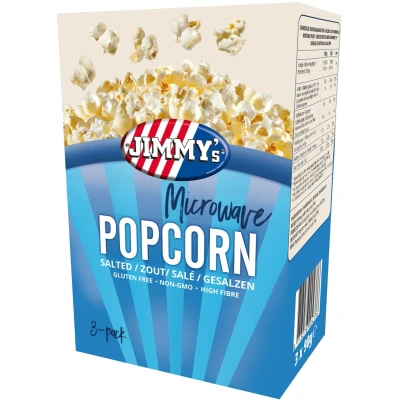 Afbeelding van Jimmy&#039;s Magnetron Popcorn Zout 3 x 90 Gram