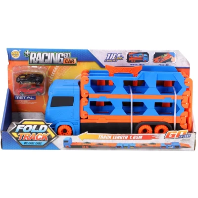 Afbeelding van Pop Up Auto Transporter + 2 Die Cast Voertuigen