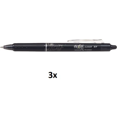 Afbeelding van Rollerpen Pilot Frixion Clicker zwart 0.35mm Blister à 3 stuks a stuk