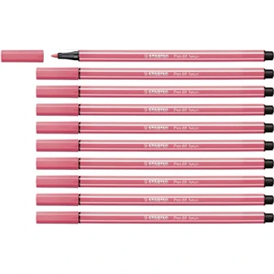 Afbeelding van Premium Viltstift STABILO Pen 68 10 stuks neon rood
