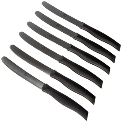 Afbeelding van Zwilling 6 delige messenset, ontbijtmes, lemmetlengte: 12 cm, speciaal handvat van roestvrij staal/kunststof, dubbele handgreep
