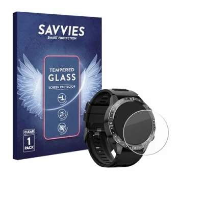 Afbeelding van Savvies Schermbeschermer van gepantserd glas, Smartwatch beschermfolie, Transparant